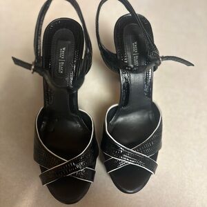 White House Black Market Glossy Black Sandals